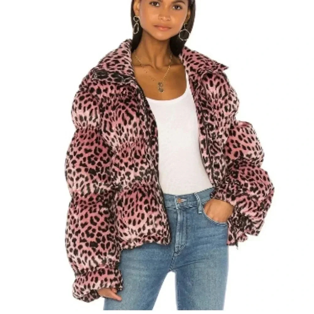 LPA Sora leopard puffy jacket